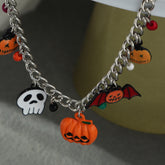 Halloween Pumpkin Bat Necklace